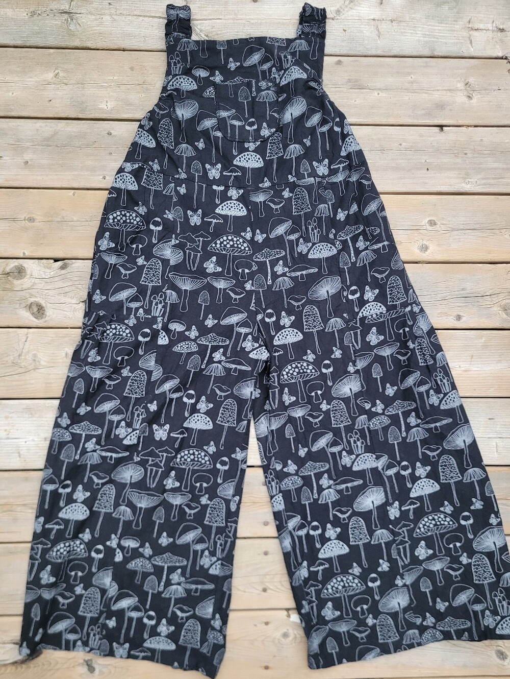Womens Mushroom Print Overalls